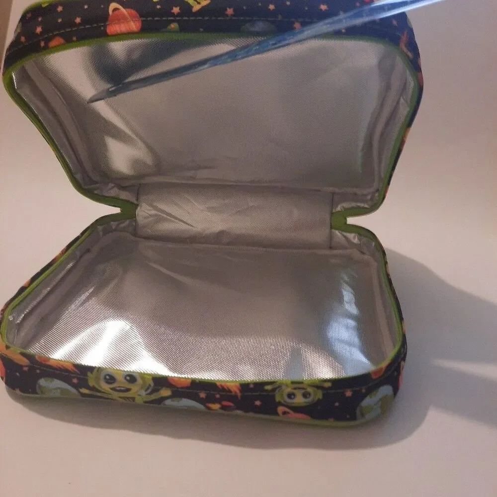 Bentology Alien Planets Lunch Box – Space Design Dual Zipper Navy Green Box Only